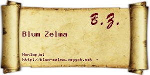 Blum Zelma névjegykártya